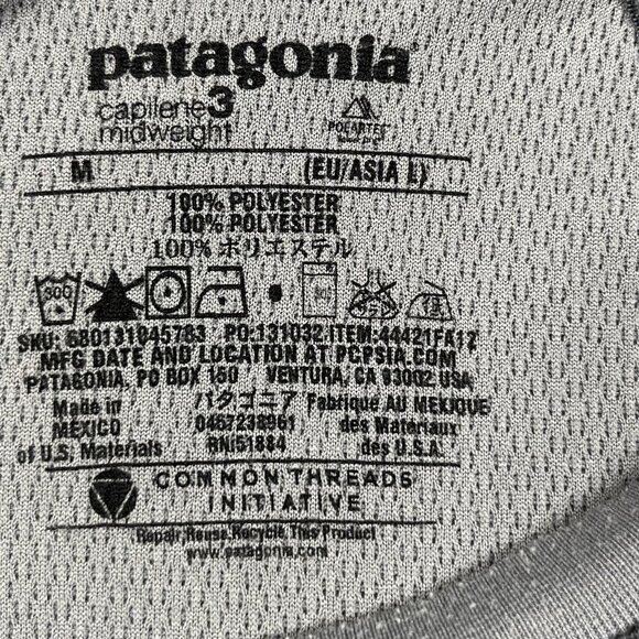 Patagonia Shirt Mens Medium Gray Capilene 3 Midweight Long Sleeve Base Layer - Picture 3 of 8
